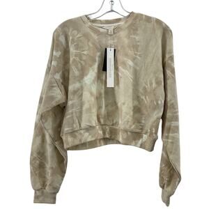 NWT Culpos x INC Beige Tie Dye Women's Cropped Cotton Pullover Sweatshirt M